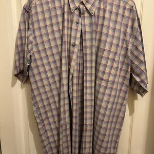 Wrangler Men's Red and Blue Plaid Button Down Shirt